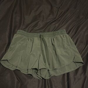 Green stretchy shorts